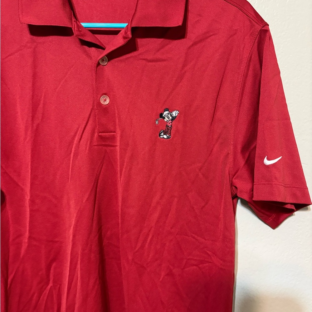 Nike Golf Dark Red Men's Walt Disney World Mickey Mouse Size S Polo Shirt - Picture 2 of 11